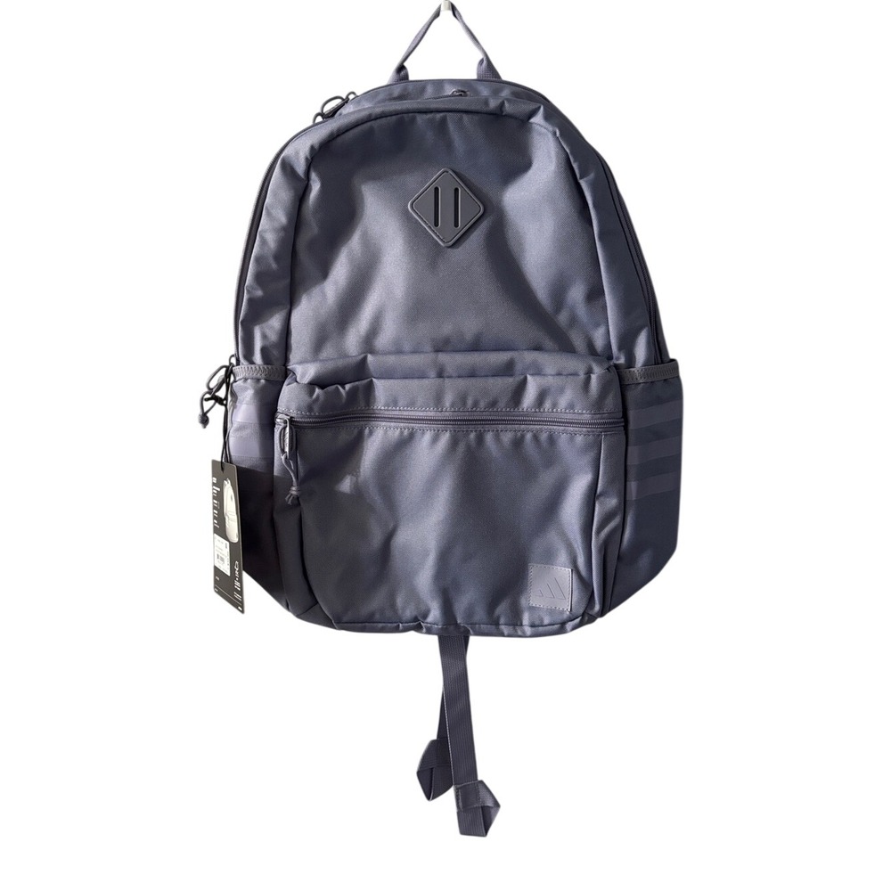 Adidas Classic 3S 5 Laptop Backpack Purple/Gray 19" Travel School GIFT NEW - Picture 2 of 11